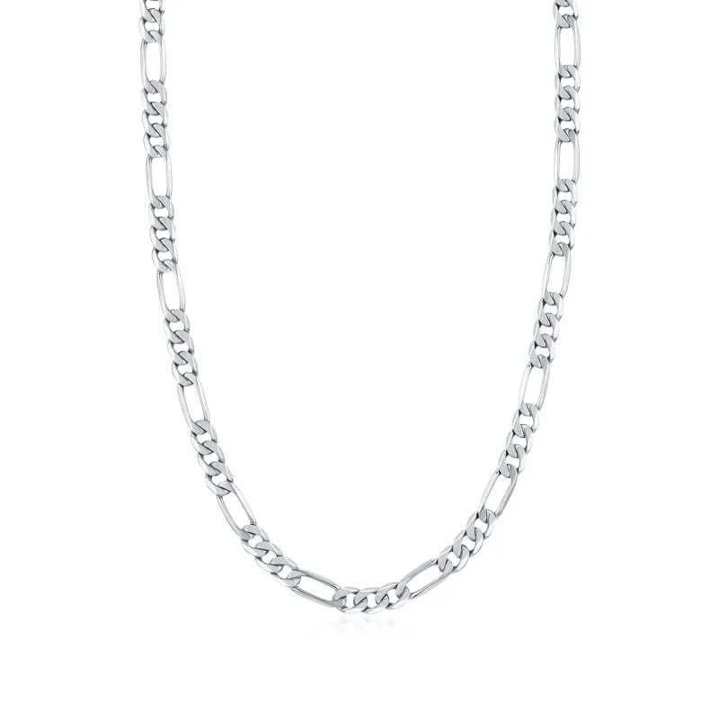 925 Sterling Silver 4.8mm Figaro Link Chain Necklace 80100096