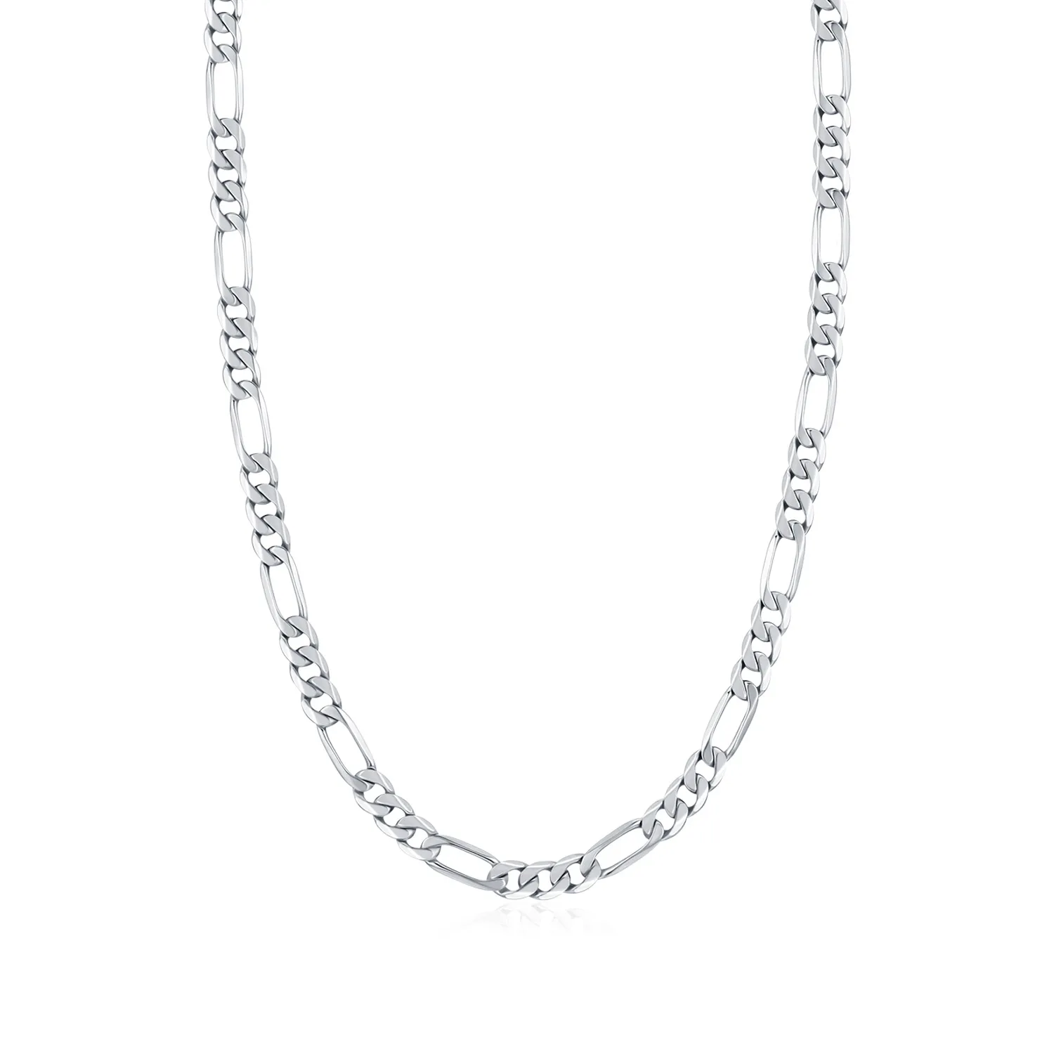 925 Sterling Silver 4.8mm Figaro Link Chain Necklace 80100096