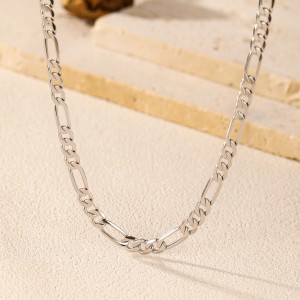 925 Sterling Silver 4.8mm Figaro Link Chain Necklace 80100096