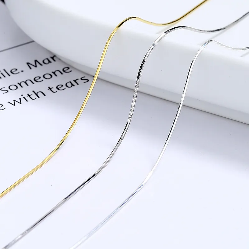 925 Sterling Silver 0.65mm 8-Sided Faceted Snake Chain 80100097 - image1