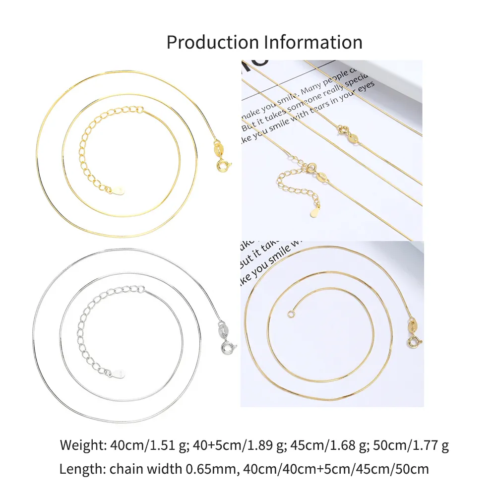 925 Sterling Silver 0.65mm 8-Sided Faceted Snake Chain 80100097 - image2