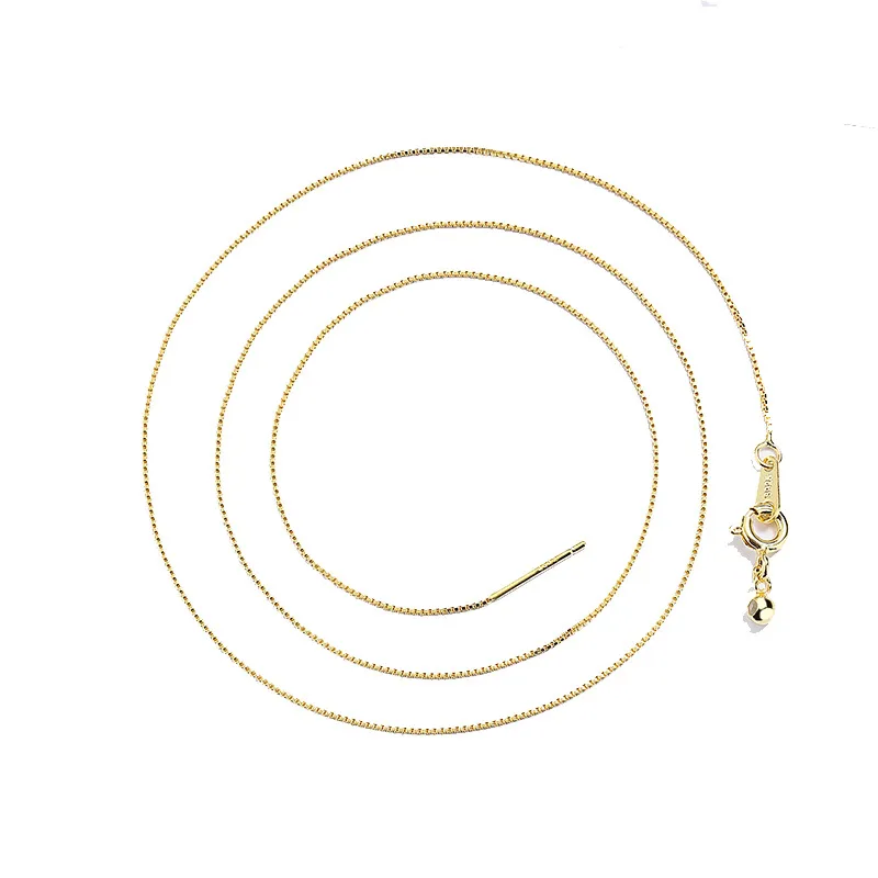 925 Sterling Silver 0.65mm Universal DIY Pin Box Chain