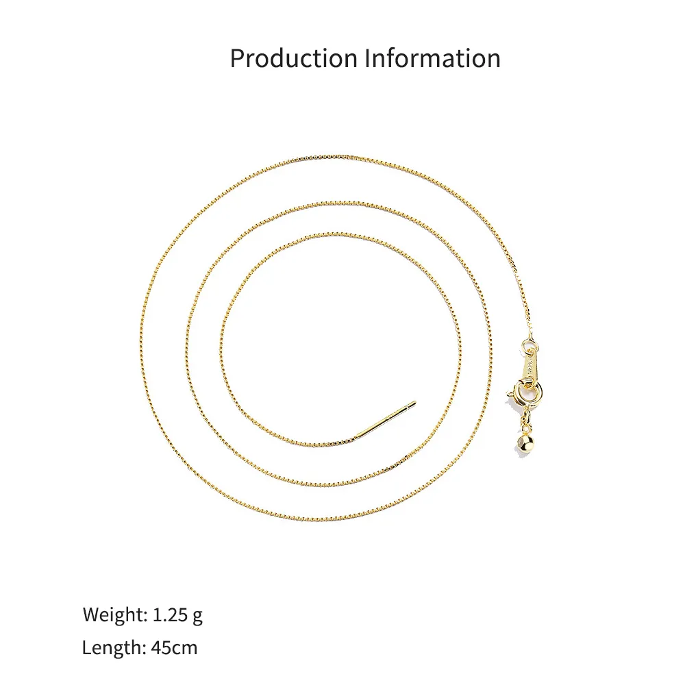 925 Sterling Silver 0.65mm Universal DIY Pin Box Chain - image2