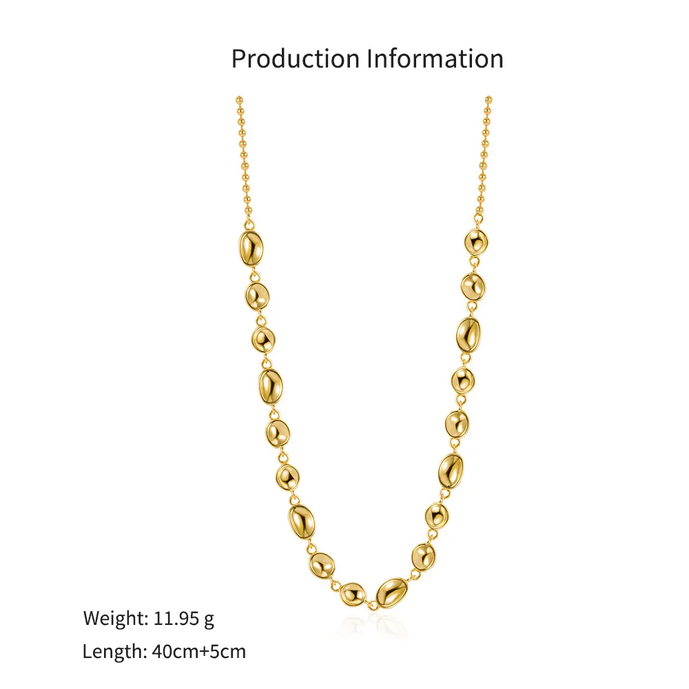 925 Sterling Silver Geometric Concave Bean Choker Necklace 80100101 - image2