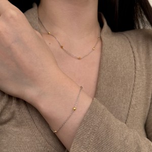 Wholesale 925 Sterling Silver Polished Heart Station Necklace 80100103