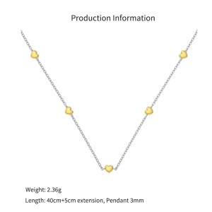 Wholesale 925 Sterling Silver Polished Heart Station Necklace 80100103