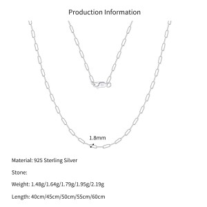 Wholesale 925 Sterling Silver Rhodium Plated Paperclip Chain Necklace 80100105 Wholesale 925 Sterling Silver Rhodium Plated Paperclip Chain Necklace 80100105