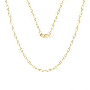 Wholesale 925 Sterling Silver 18K Gold Plated Paperclip Chain Necklace Wholesale 925 Sterling Silver 18K Gold Plated Paperclip Chain Necklace