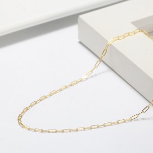 Wholesale 925 Sterling Silver 18K Gold Plated Paperclip Chain Necklace Wholesale 925 Sterling Silver 18K Gold Plated Paperclip Chain Necklace