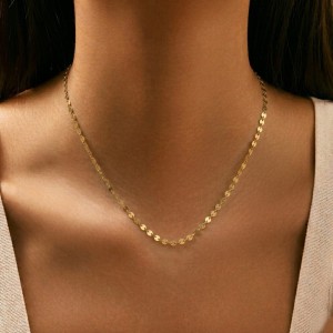 Wholesale 925 Sterling Silver Mirror Disc Sequin Chain Necklace 80100107 Wholesale 925 Sterling Silver Mirror Disc Sequin Chain Necklace 80100107