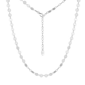 Wholesale 925 Sterling Silver Mirror Disc Sequin Chain Necklace 80100107 Wholesale 925 Sterling Silver Mirror Disc Sequin Chain Necklace 80100107