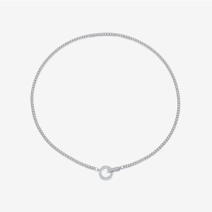 Wholesale 925 Sterling Silver CZ Tennis Chain Toggle Necklace 80100109 Wholesale 925 Sterling Silver CZ Tennis Chain Toggle Necklace 80100109