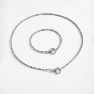 Wholesale 925 Sterling Silver CZ Tennis Chain Toggle Necklace 80100109 Wholesale 925 Sterling Silver CZ Tennis Chain Toggle Necklace 80100109