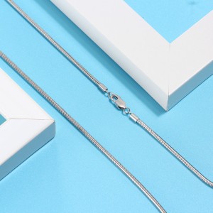 Wholesale 925 Sterling Silver 1mm Round Snake Chain Necklace 80100112 Wholesale 925 Sterling Silver 1mm Round Snake Chain Necklace 80100112