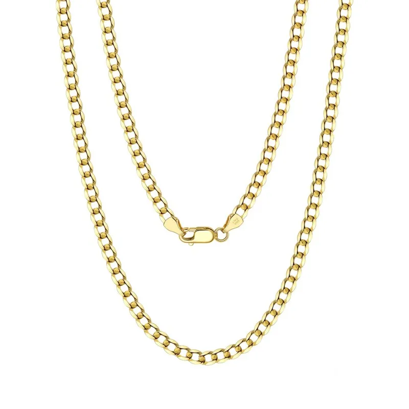 Wholesale 925 Sterling Silver 3mm Curb Link Chain Hip Hop Necklace 80100113 Wholesale 925 Sterling Silver 3mm Curb Link Chain Hip Hop Necklace 80100113
