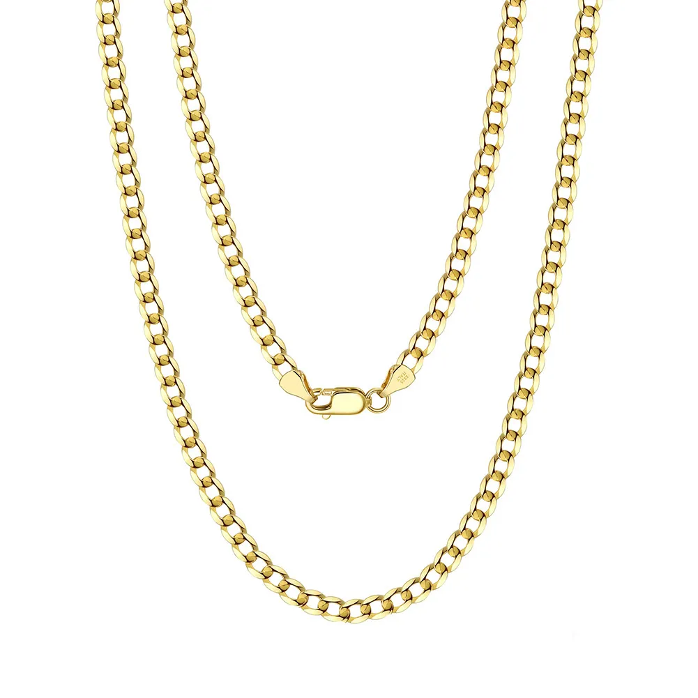 Wholesale 925 Sterling Silver 3mm Curb Link Chain Hip Hop Necklace 80100113 Wholesale 925 Sterling Silver 3mm Curb Link Chain Hip Hop Necklace 80100113