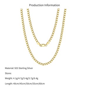 Wholesale 925 Sterling Silver 3mm Curb Link Chain Hip Hop Necklace 80100113 Wholesale 925 Sterling Silver 3mm Curb Link Chain Hip Hop Necklace 80100113