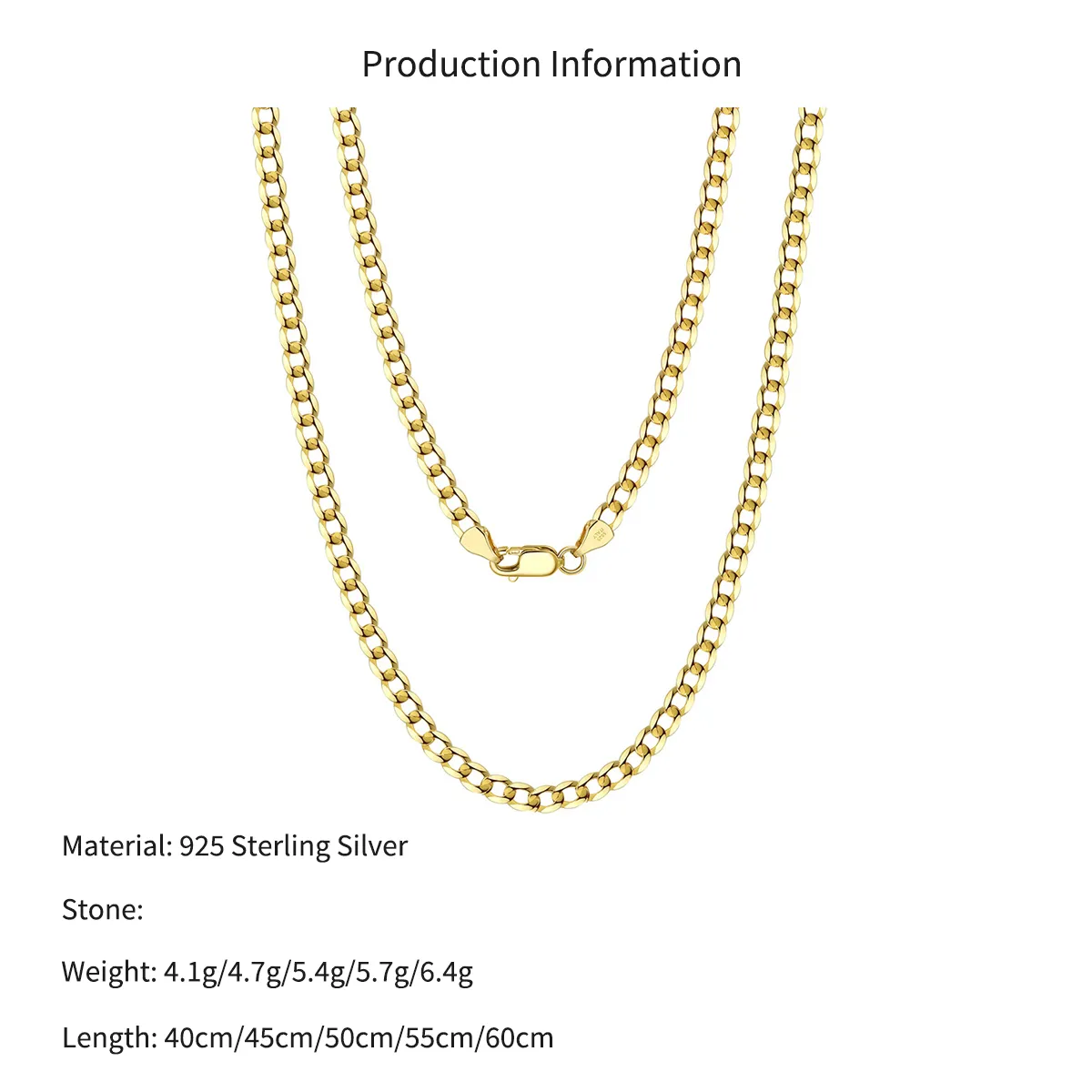 Wholesale 925 Sterling Silver 3mm Curb Link Chain Hip Hop Necklace 80100113 - image2