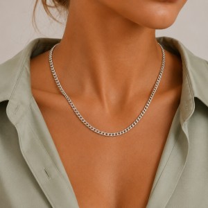 Wholesale 925 Sterling Silver 3mm Curb Link Chain Hip Hop Necklace 80100114 Wholesale 925 Sterling Silver 3mm Curb Link Chain Hip Hop Necklace 80100114