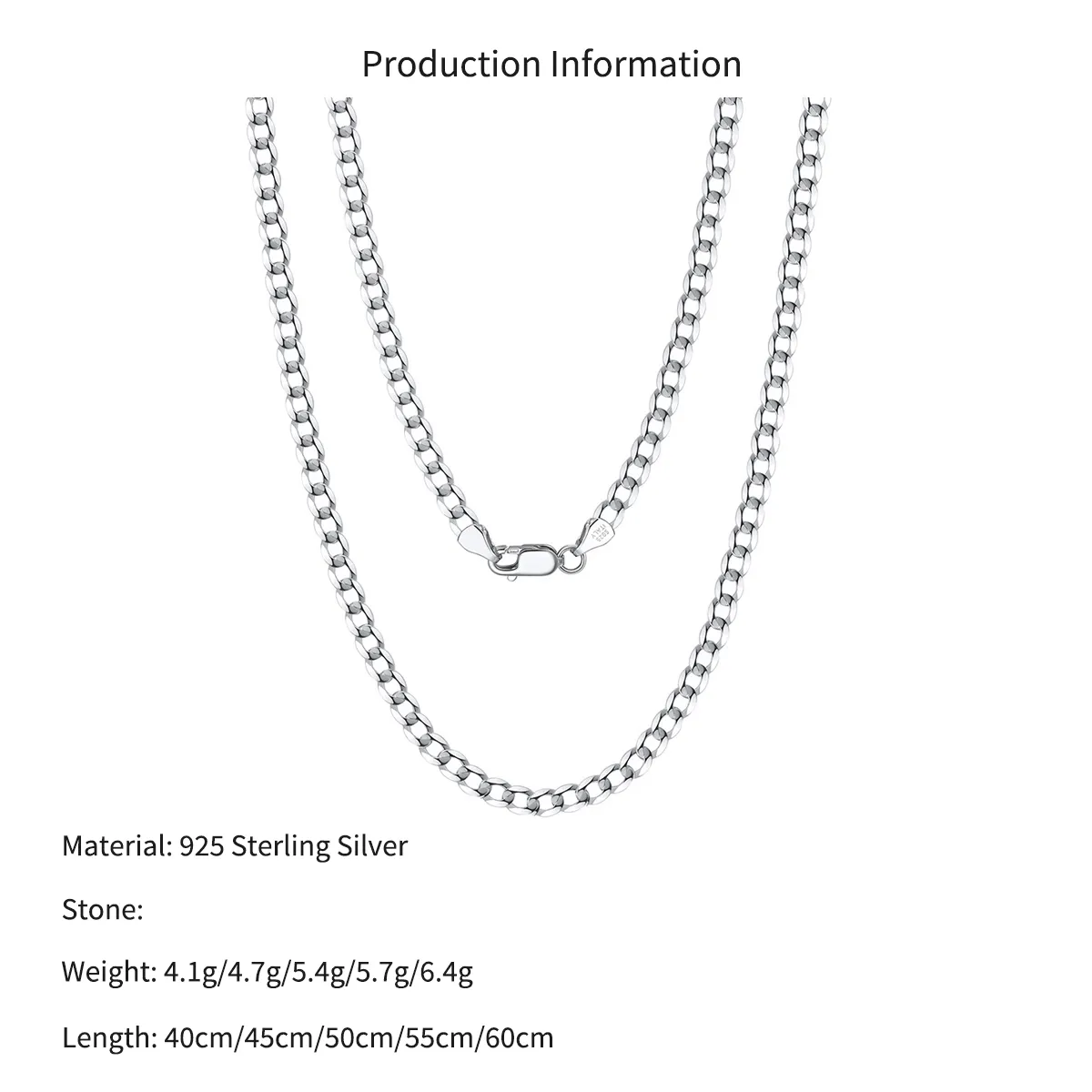Wholesale 925 Sterling Silver 3mm Curb Link Chain Hip Hop Necklace 80100114 - image2