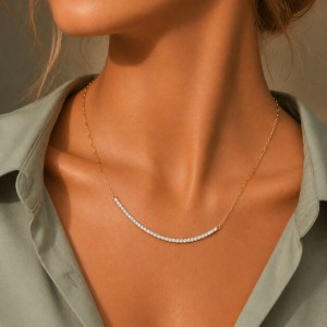 Wholesale 925 Sterling Silver Half CZ Paperclip Link Chain Necklace 80100115 Wholesale 925 Sterling Silver Half CZ Paperclip Link Chain Necklace 80100115