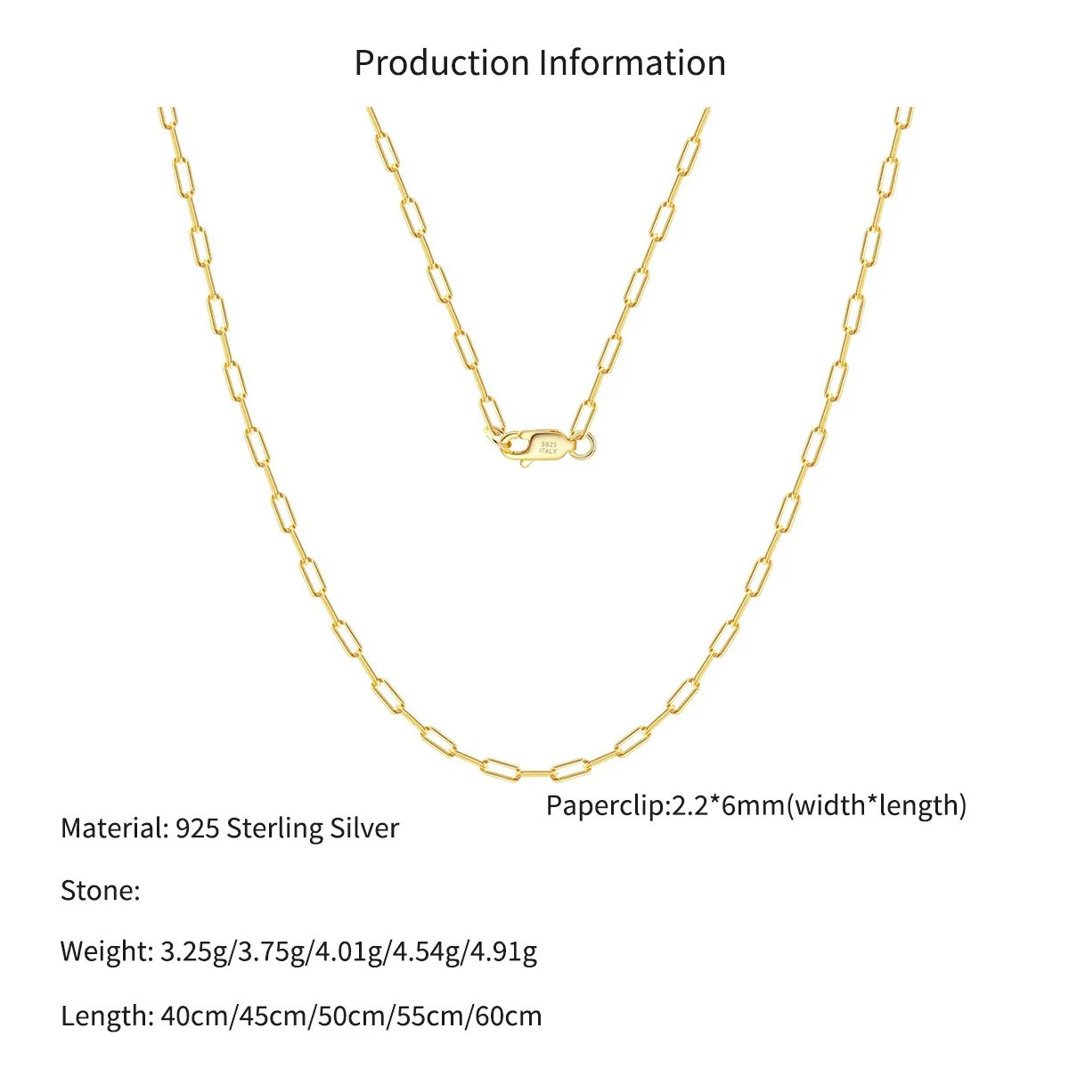 Wholesale 925 Sterling Silver 2.2mm Paperclip Link Chain Necklace 80100116 - image2