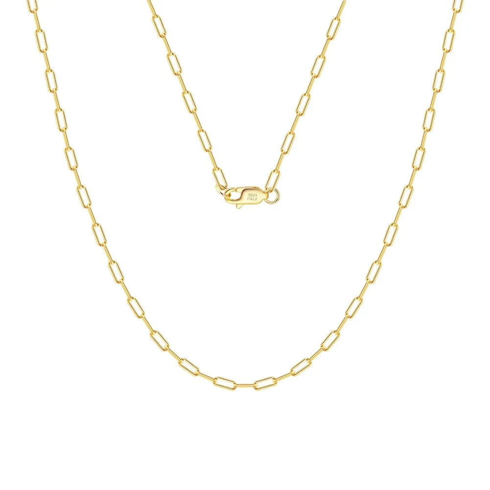 Wholesale 925 Sterling Silver 2.2mm Paperclip Link Chain Necklace 80100117 Wholesale 925 Sterling Silver 2.2mm Paperclip Link Chain Necklace 80100117