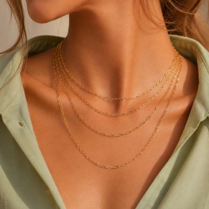 Wholesale 925 Sterling Silver 2.2mm Paperclip Link Chain Necklace 80100117 Wholesale 925 Sterling Silver 2.2mm Paperclip Link Chain Necklace 80100117