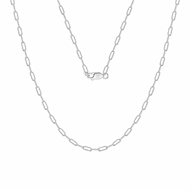 Wholesale 925 Sterling Silver 2.2mm Paperclip Link Chain Necklace 80100118 Wholesale 925 Sterling Silver 2.2mm Paperclip Link Chain Necklace 80100118