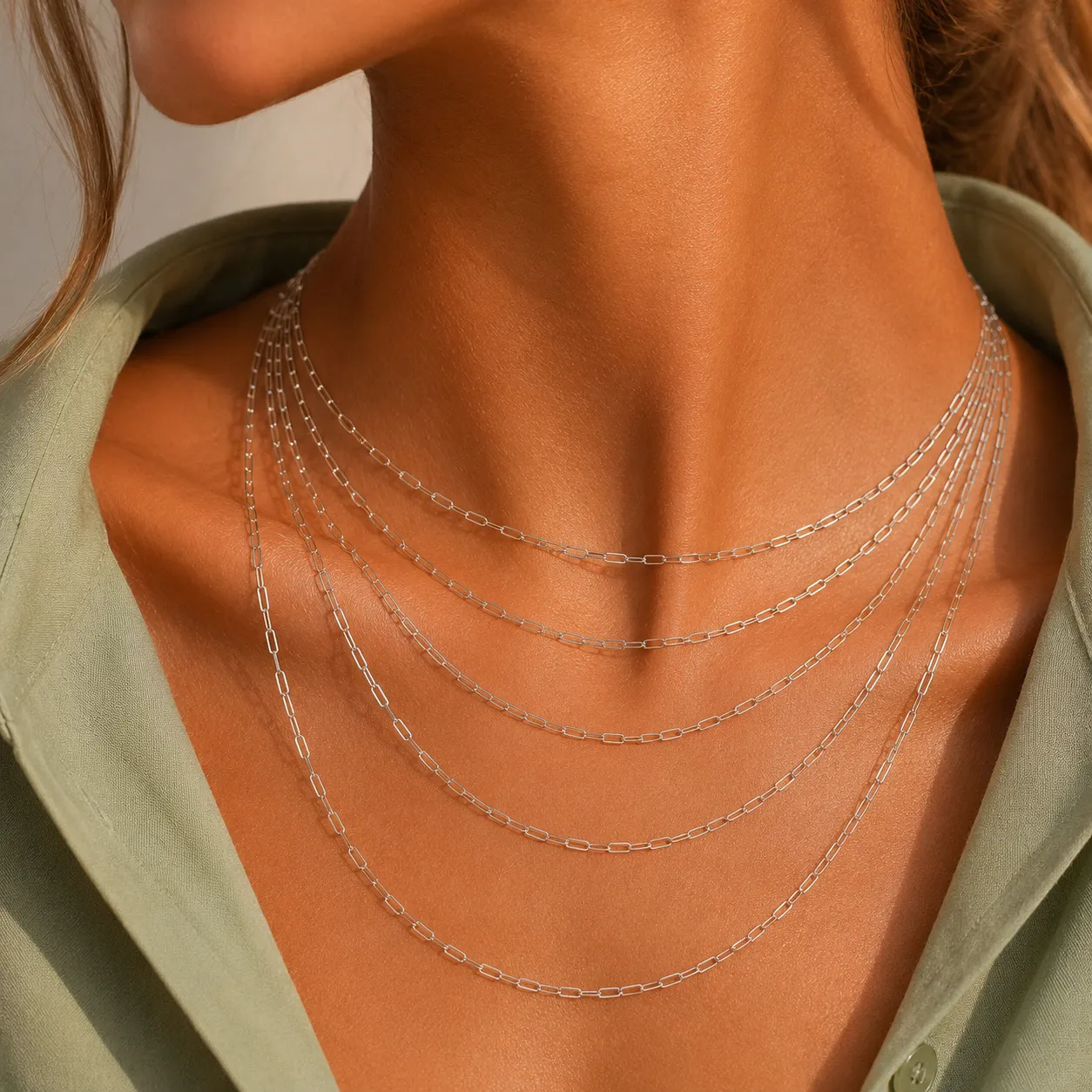 Wholesale 925 Sterling Silver 2.2mm Paperclip Link Chain Necklace 80100118 - image1