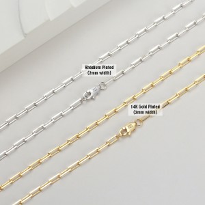 Wholesale 925 Sterling Silver 2.2mm Paperclip Link Chain Necklace 80100118 Wholesale 925 Sterling Silver 2.2mm Paperclip Link Chain Necklace 80100118