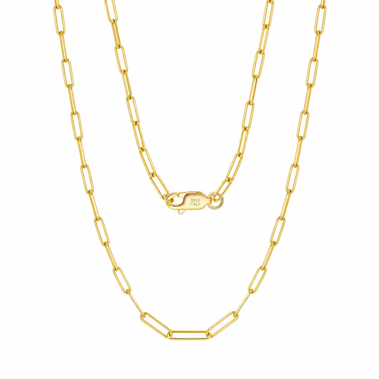 Wholesale 925 Sterling Silver 3mm Paperclip Link Chain Necklace 80100120 Wholesale 925 Sterling Silver 3mm Paperclip Link Chain Necklace 80100120