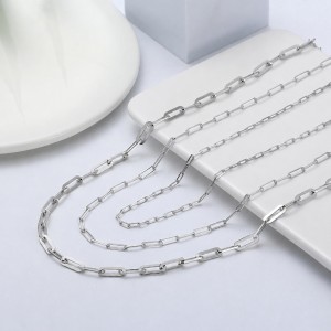 Wholesale 925 Sterling Silver 3mm Paperclip Link Chain Necklace 80100121 Wholesale 925 Sterling Silver 3mm Paperclip Link Chain Necklace 80100121
