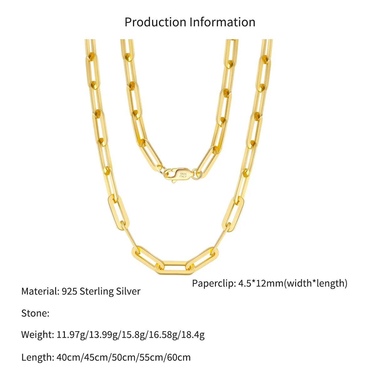 Wholesale 925 Sterling Silver 4.5mm Bold Paperclip Chain Necklace 80100122 - image2