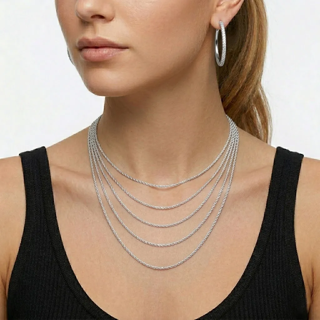 Wholesale 925 Sterling Silver 1.2mm Rope Chain Twist Necklace 80100126 - image1
