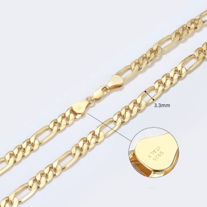 Wholesale 925 Sterling Silver 3.3mm Figaro Link Chain Necklace 80100127 Wholesale 925 Sterling Silver 3.3mm Figaro Link Chain Necklace 80100127