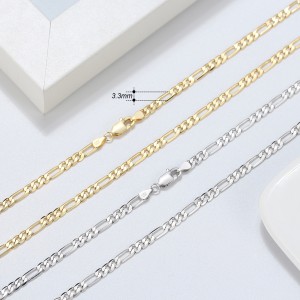 Wholesale 925 Sterling Silver 3.3mm Figaro Link Chain Necklace 80100127 Wholesale 925 Sterling Silver 3.3mm Figaro Link Chain Necklace 80100127