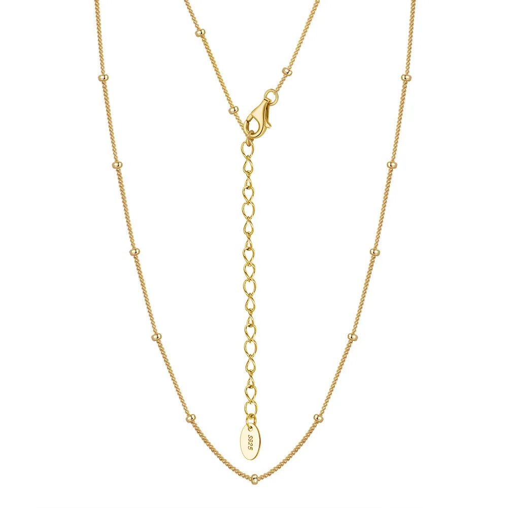 Wholesale 925 Sterling Silver Satellite Bead Station Chain Necklace 80100129 Wholesale 925 Sterling Silver Satellite Bead Station Chain Necklace 80100129