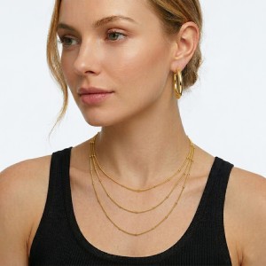 Wholesale 925 Sterling Silver Satellite Bead Station Chain Necklace 80100129 Wholesale 925 Sterling Silver Satellite Bead Station Chain Necklace 80100129