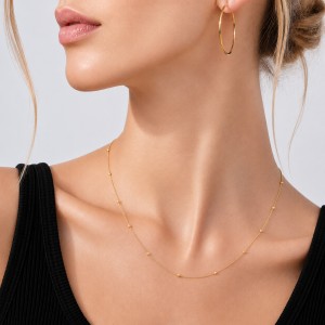 Wholesale 925 Sterling Silver Satellite Bead Station Chain Necklace 80100129 Wholesale 925 Sterling Silver Satellite Bead Station Chain Necklace 80100129