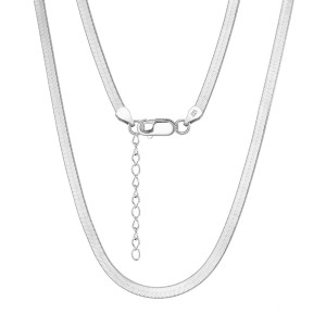 Wholesale 925 Sterling Silver 3mm Flat Blade Chain Necklace 80100130 Wholesale 925 Sterling Silver 3mm Flat Blade Chain Necklace 80100130