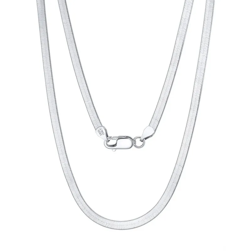 Wholesale 925 Sterling Silver 3mm Herringbone Flat Blade Chain Necklace 80100132 Wholesale 925 Sterling Silver 3mm Herringbone Flat Blade Chain Necklace 80100132