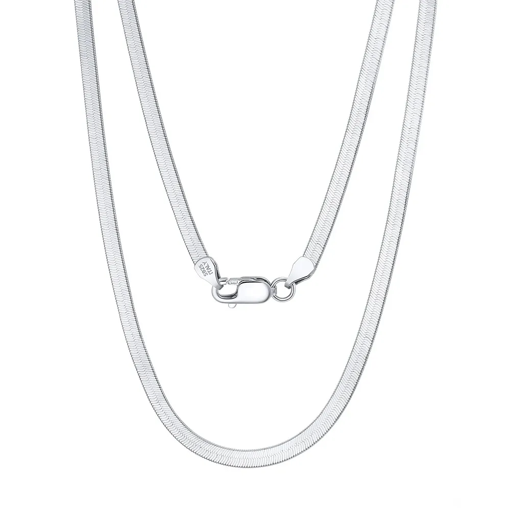Wholesale 925 Sterling Silver 3mm Herringbone Flat Blade Chain Necklace 80100132 Wholesale 925 Sterling Silver 3mm Herringbone Flat Blade Chain Necklace 80100132