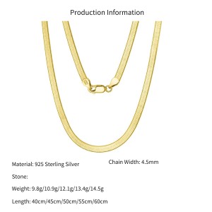 Wholesale 925 Sterling Silver 4.5mm Bold Herringbone Flat Blade Chain Necklace 80100133 Wholesale 925 Sterling Silver 4.5mm Bold Herringbone Flat Blade Chain Necklace 80100133