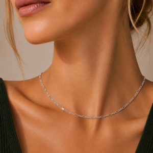 Wholesale 925 Sterling Silver 1.7mm Figaro Chain Choker Necklace 80100134 Wholesale 925 Sterling Silver 1.7mm Figaro Chain Choker Necklace 80100134