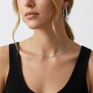 Wholesale 925 Sterling Silver 1.7mm Figaro Chain Choker Necklace 80100134 Wholesale 925 Sterling Silver 1.7mm Figaro Chain Choker Necklace 80100134
