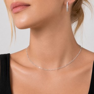 Wholesale 925 Sterling Silver 1.7mm Figaro Chain Choker Necklace 80100134 Wholesale 925 Sterling Silver 1.7mm Figaro Chain Choker Necklace 80100134