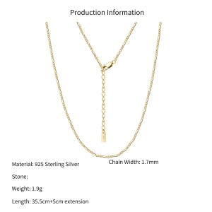 Wholesale 925 Sterling Silver 1.7mm Figaro Chain Choker Necklace 80100134 Wholesale 925 Sterling Silver 1.7mm Figaro Chain Choker Necklace 80100134