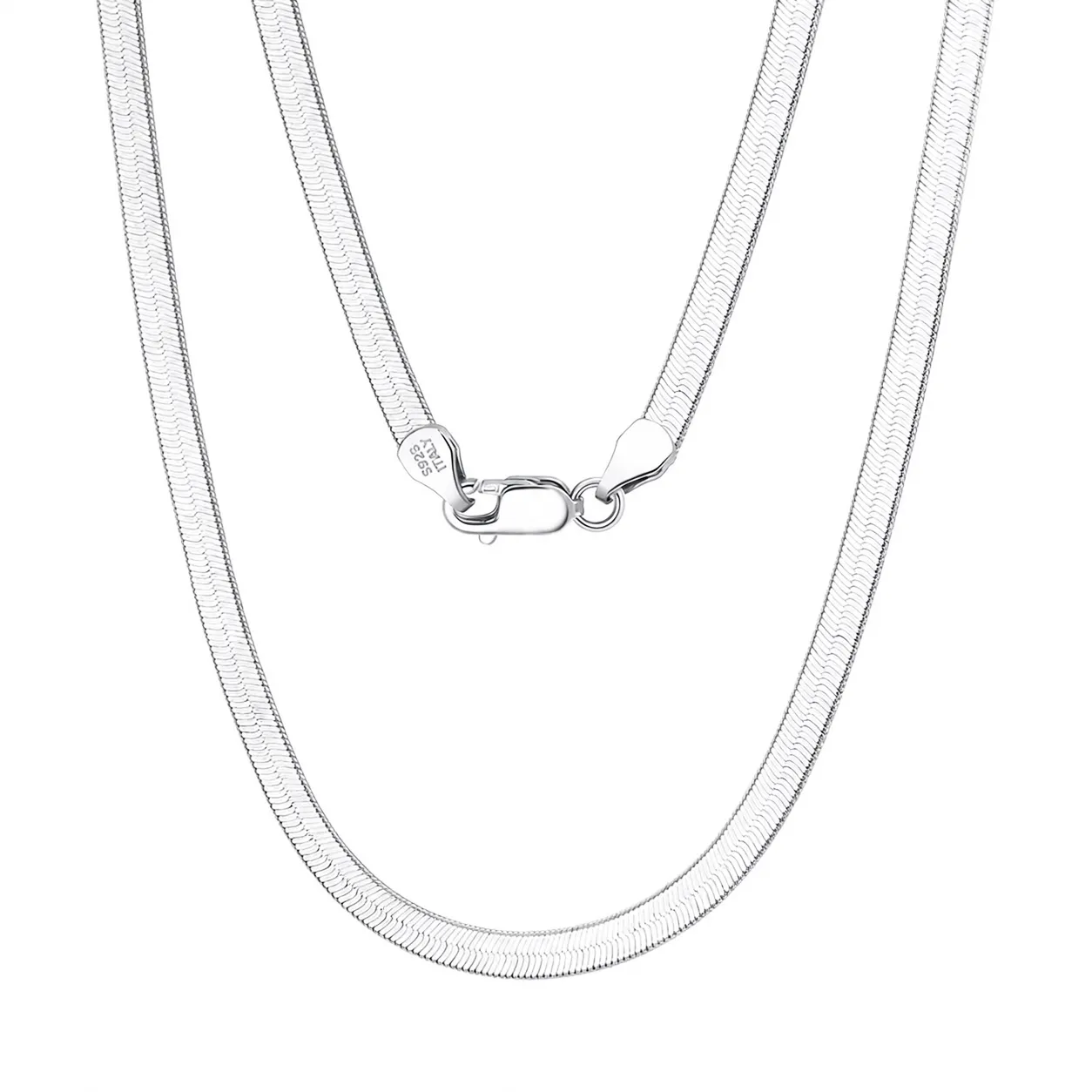 Wholesale 925 Sterling Silver 4.5mm Bold Herringbone Flat Blade Chain Necklace 80100135 Wholesale 925 Sterling Silver 4.5mm Bold Herringbone Flat Blade Chain Necklace 80100135
