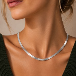 Wholesale 925 Sterling Silver 4.5mm Bold Herringbone Flat Blade Chain Necklace 80100135 Wholesale 925 Sterling Silver 4.5mm Bold Herringbone Flat Blade Chain Necklace 80100135